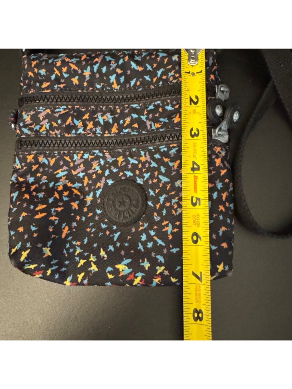 Kipling Crossbody Bag With Multicolor Print Adjustable Strap & Multiple Zipper C - Picture 11 of 12